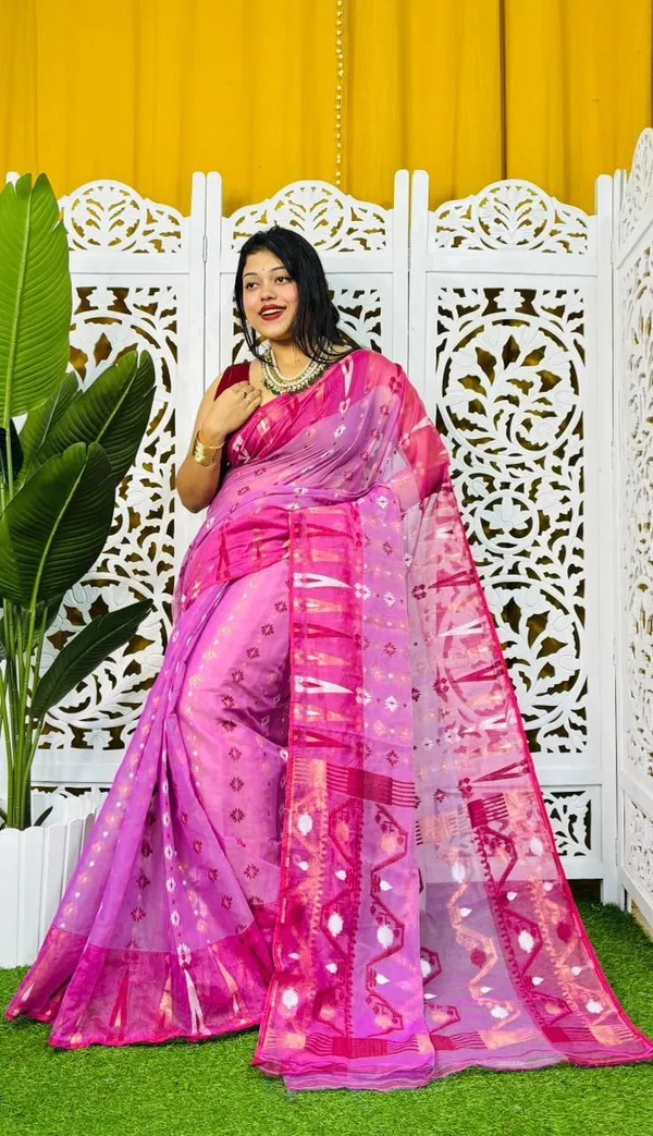 Multicolor_And_White_Solid_And_Plain_Premium_Saree_For_Women