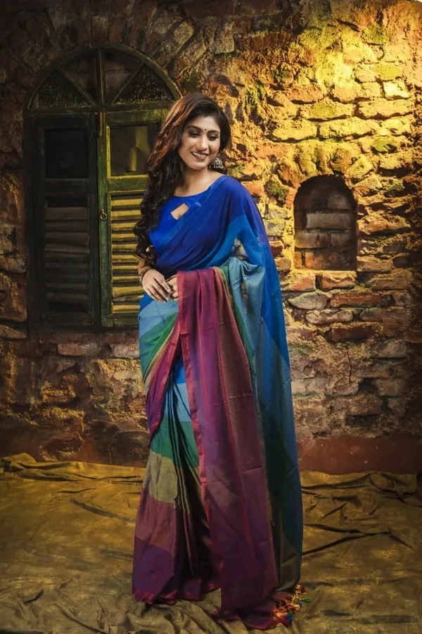Multicolor_Striped_And_Geometric_Print_And_Embroidered_And_Solid_And_Plain_And_Woven_Premium_Saree_For_Women