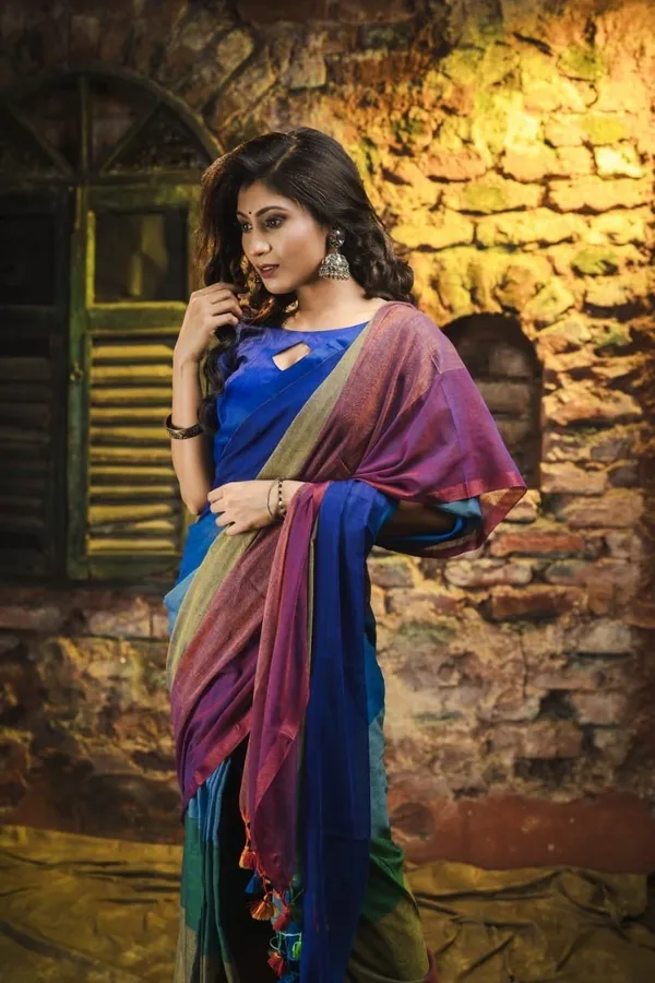 Multicolor_Striped_And_Geometric_Print_And_Embroidered_And_Solid_And_Plain_And_Woven_Premium_Saree_For_Women