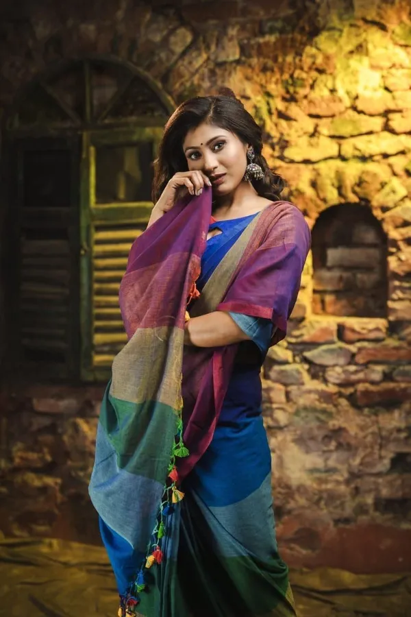 Multicolor_Striped_And_Geometric_Print_And_Embroidered_And_Solid_And_Plain_And_Woven_Premium_Saree_For_Women
