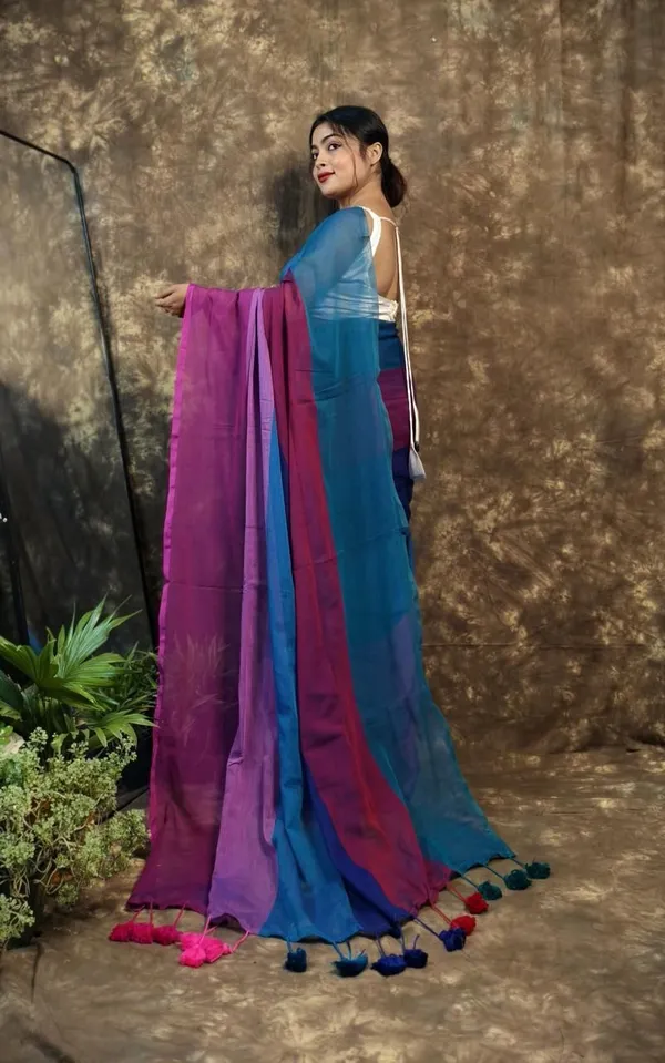 Multicolor_Striped_Premium_Saree_For_Women