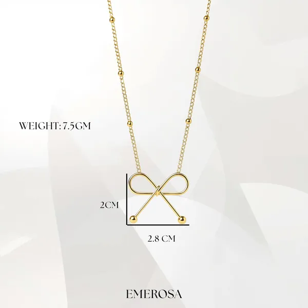Anti_Tarnish_Bow_Necklace_For_Women_Dainty_Ribbon_Pendant_Chain