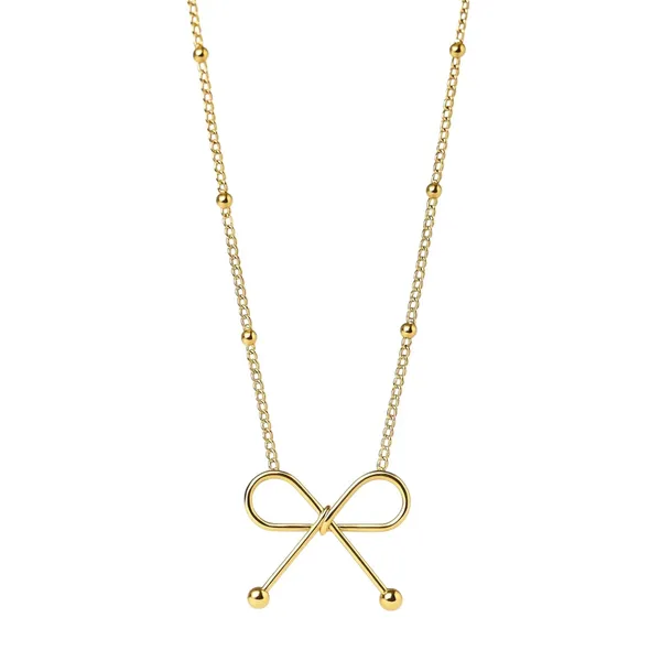 Anti_Tarnish_Bow_Necklace_For_Women_Dainty_Ribbon_Pendant_Chain