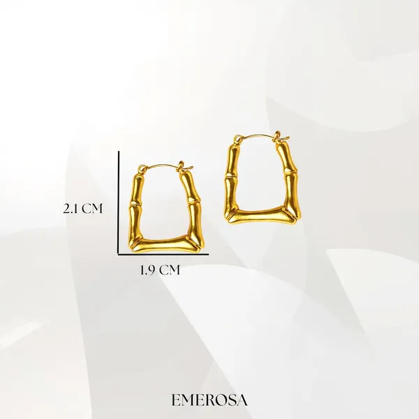 Anti_Tarnish_Gold_Rectangle_Hoop_Earrings_For_Women_Bamboo_Style