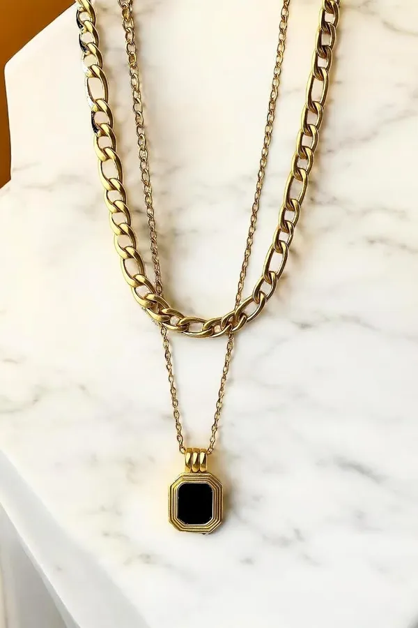 Anti_Tarnish_Stainless_Steel_Gold_Double_Chain_Necklace_For_Women