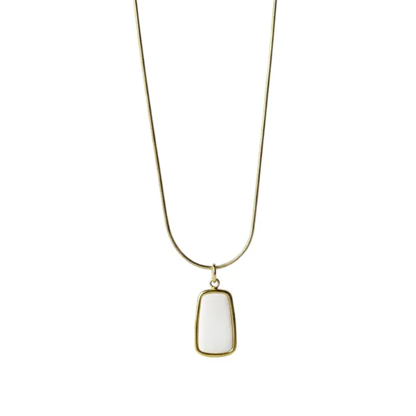 White_Emerald_Marble_18K_Gold_Plated_Necklace_With_Chain_For_Women_Girls