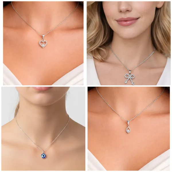 4_Pcs_Necklace_Combo_Set_For_Women_Girls_|_Stylish_Chain_With_Pendant_Jewellery_Set_For_Birthday_Anniversary_Valentines_Day_Gift