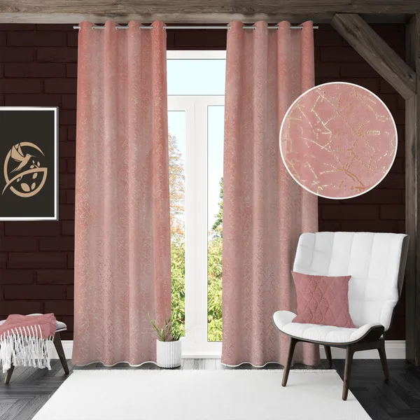 Pink_Crackle_Pattern_Sheer_Curtain_With_Grommets