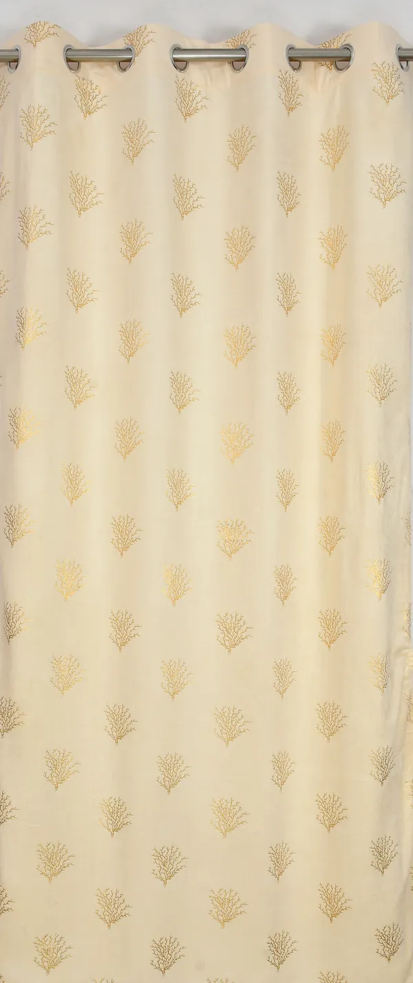 Cream_And_Gold_Embroidered_Eyelet_Curtain_With_Tree_Motif_Pattern