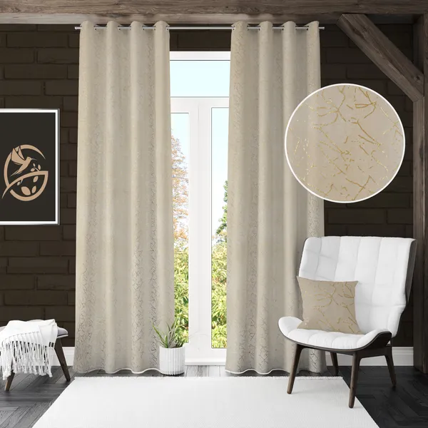 Cream_Textured_Grommet_Curtain_Panel_With_Metallic_Detailing