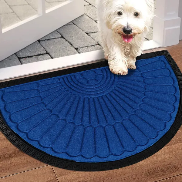 Semi-Circle_Sunburst_Pattern_Doormat_-_Blue_With_Black_Border