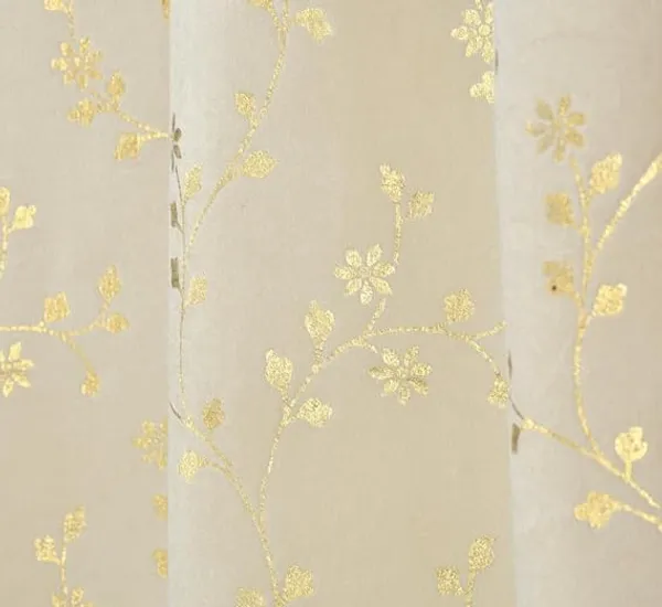 Elegant_Cream_Sheer_Curtain_With_Gold_Floral_Print_And_Grommets