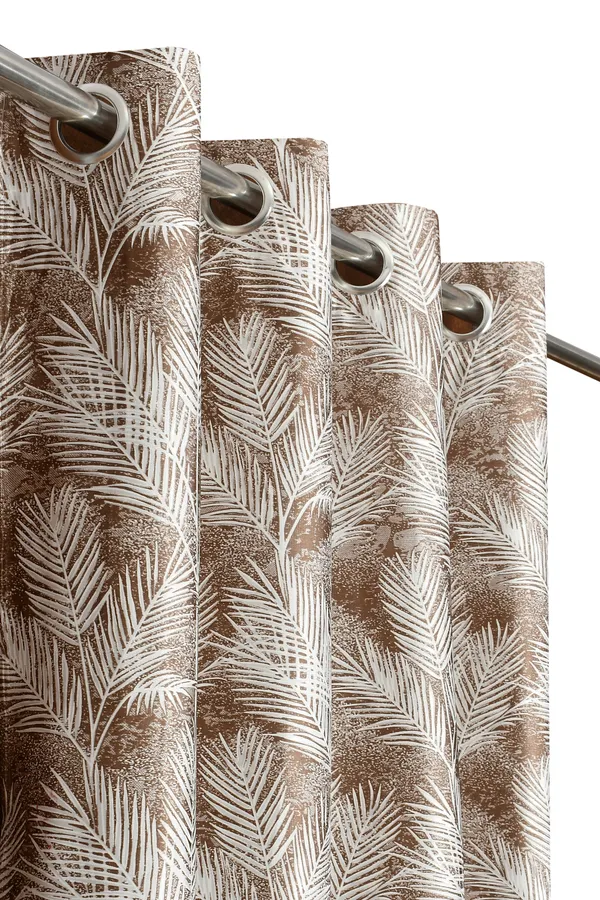 Tropical_Palm_Leaf_Printed_Curtain_Panel_With_Grommets_-_Brown_&_White_Pack_Of_2