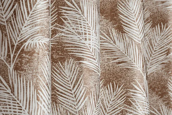 Tropical_Palm_Leaf_Printed_Curtain_Panel_With_Grommets_-_Brown_&_White_Pack_Of_2