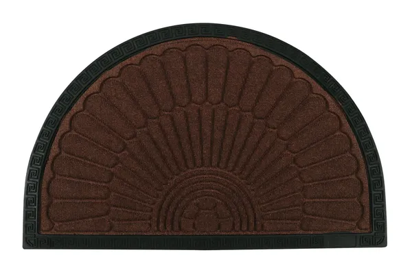 Semicircular_Rubber_Doormat_With_Decorative_Border_-_Brown_&_Green