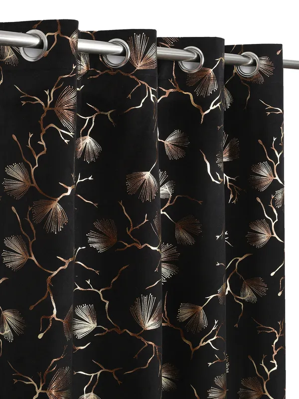 Elegant_Black_Curtain_With_Golden_Ginkgo_Leaf_Pattern