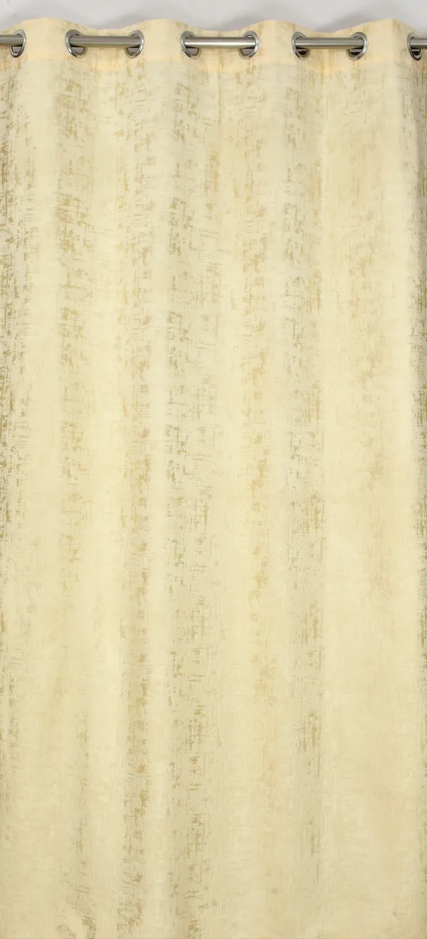 Beige_Distressed_Texture_Blackout_Curtain_With_Grommet_Top