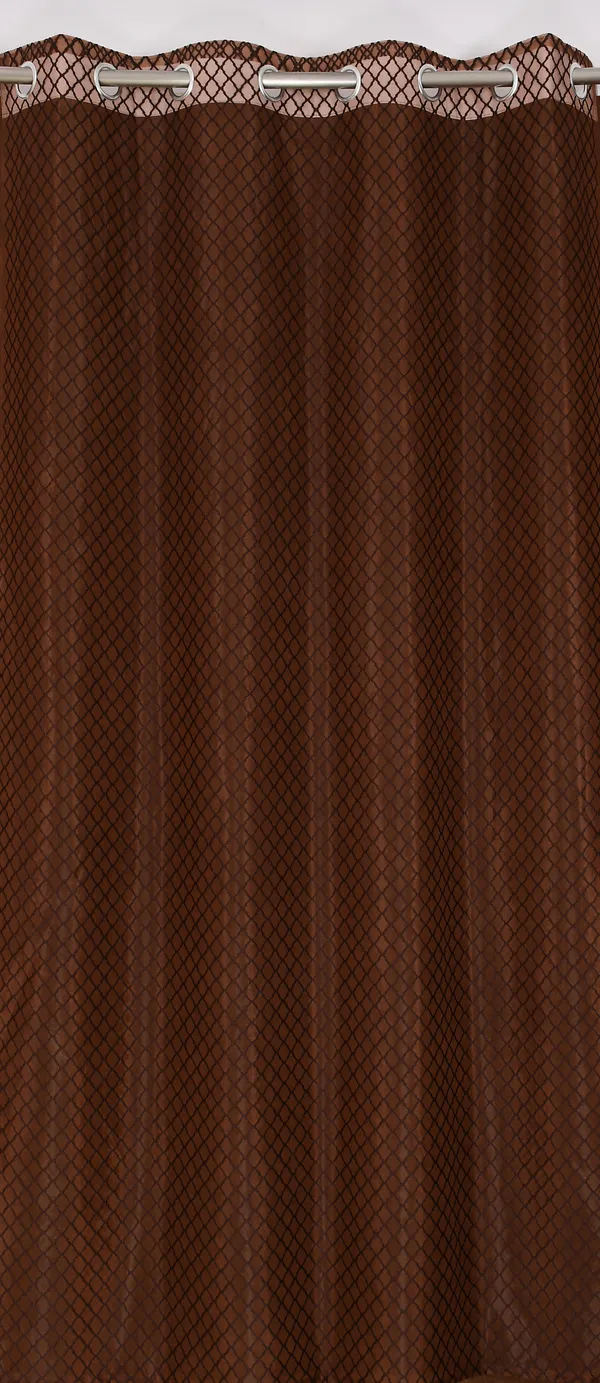 Brown_Diamond_Pattern_Grommet_Curtain_Panel_-_Semi-Sheer_Window_Drape