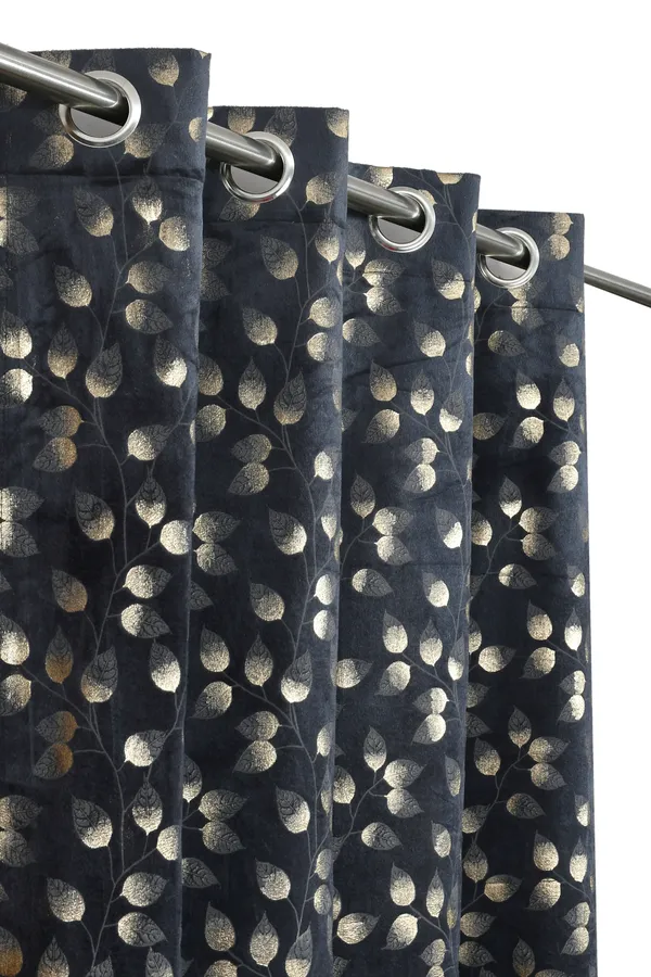 Black_Metallic_Dot_Print_Grommet_Curtain_Set_-_Set_Of_2_Panels