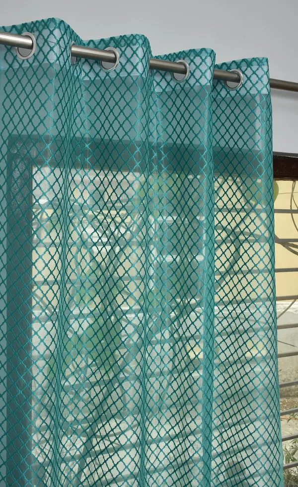 Teal_Geometric_Pattern_Semi-Transparent_Window_Curtains_-_Set_Of_2_Panels_With_Grommet_Top