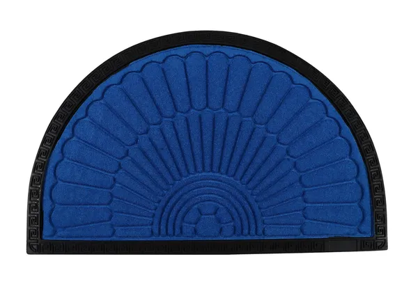 Semi-Circle_Sunburst_Pattern_Doormat_-_Blue_With_Black_Border