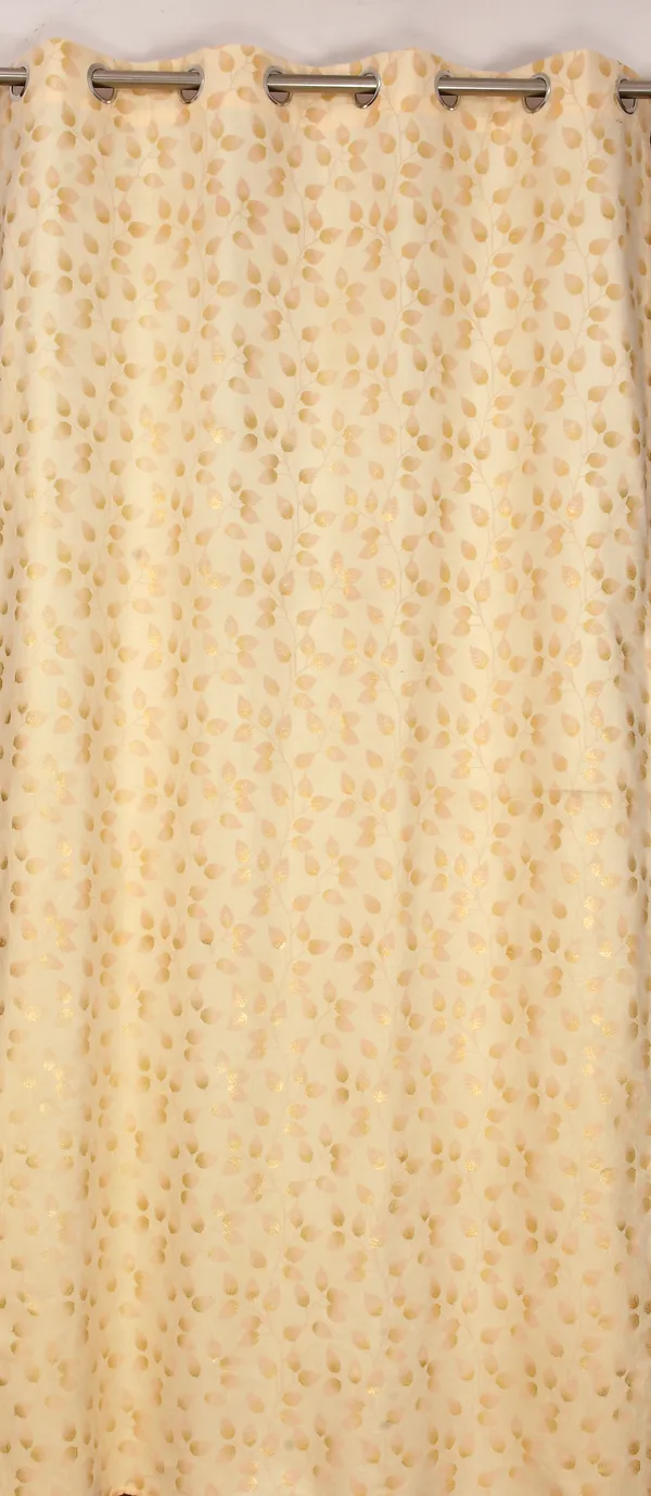 Elegant_Golden_Leaf_Print_Sheer_Curtain_With_Grommet_Top