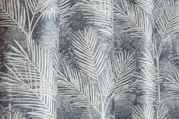 Palm_Leaf_Print_Grommet_Curtain_Panel_Set_-_Grey_&_White