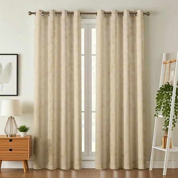 Elegant_Beige_Curtains_With_Subtle_Leaf_Pattern_-_Set_Of_2_Panels_With_Grommet_Top