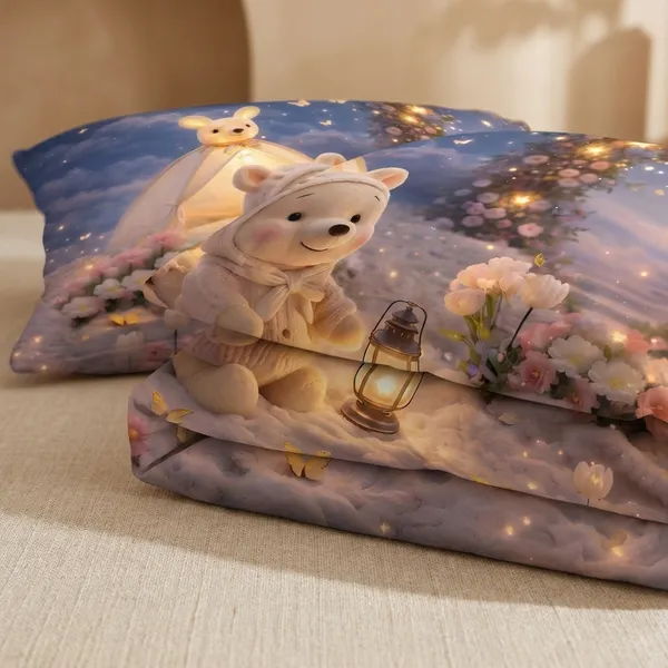 7D_Printed_Dreamy_Snowman_Winter_Wonderland_Bedding_Set_With_Pillowcases