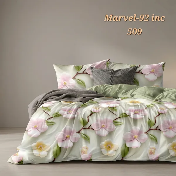 7D_Printed_Marvel-92_Floral_Bedding_Set_-_Pink_Blossom_Design_(Model_509)