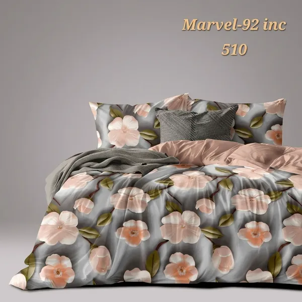 7D_Printed_Marvel-92_Inc_Floral_Print_Bedding_Set_-_Grey_&_Peach
