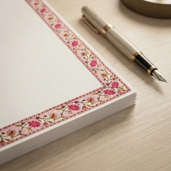 Floral_Border_Stationery_Paper_Set_-_Pink_&_Brown_Design