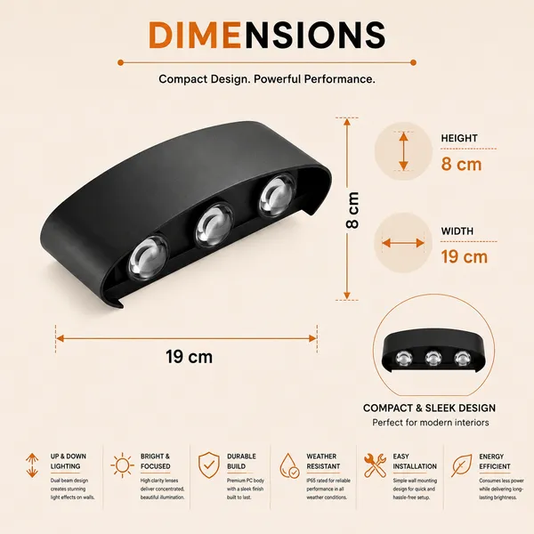 3-3_Up_&_Down_LED_Wall_Light