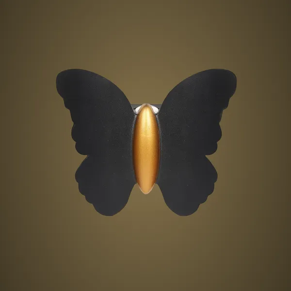 Butterfly_Shape_Led_Wall_Light_Black_With_Gold_Accent_8W