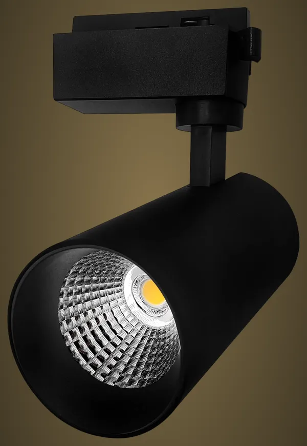 Led_Track_Light_Black_Cylindrical_Spotlight_With_Adjustable_Mounting_Warm_Light