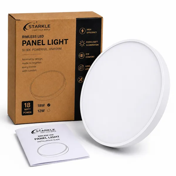 STARKLE_18W_Rimless_Round_LED_Surface_Panel_Light,_4000K_Natural_White_Full_Screen_Ceiling_Lamp,_Energy_Efficient_Surface_Mounted_Light_for_Home,_Office_&_Indoor_Lighting