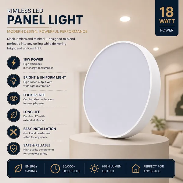 STARKLE_18W_Rimless_Round_LED_Surface_Panel_Light,_6500K_Cool_White,_Energy-Efficient_Ceiling_Lamp,_Surface_Mounted,_No_False_Ceiling_Required,_Ideal_for_Home,_Office_&_Indoor_Lighting