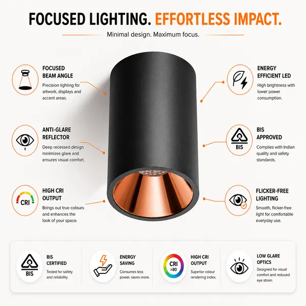 STARKLE_Aluminium_10W_Black_Body_Light_Rose_Gold_Reflector_Cylindrical_Surface_Mounted_Spot_Light_Down_Light_Natural_White_4000K_|_2_Year_Warranty
