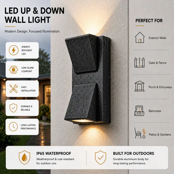 Starkle_DuoBeam_LED_Up_&_Down_Wall_Light_–_10W,_IP65_Outdoor_Wall_Sconce