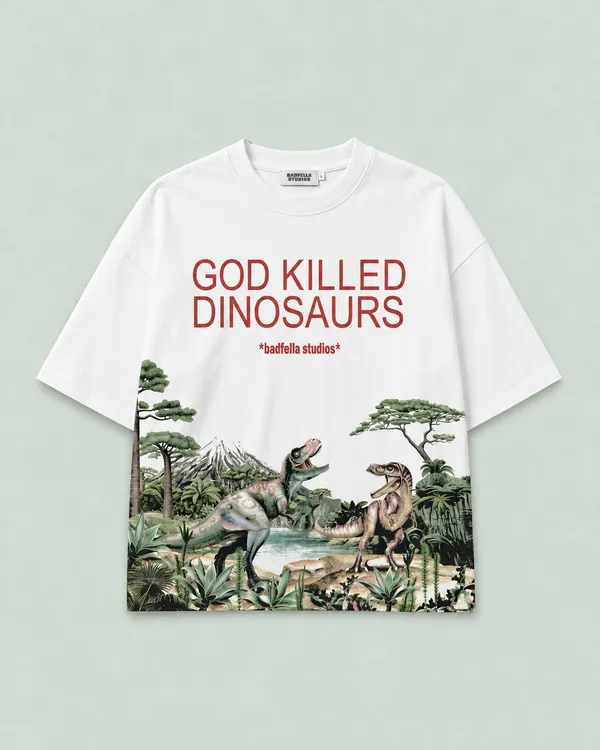 GOD_kILLED_DINO_TEE