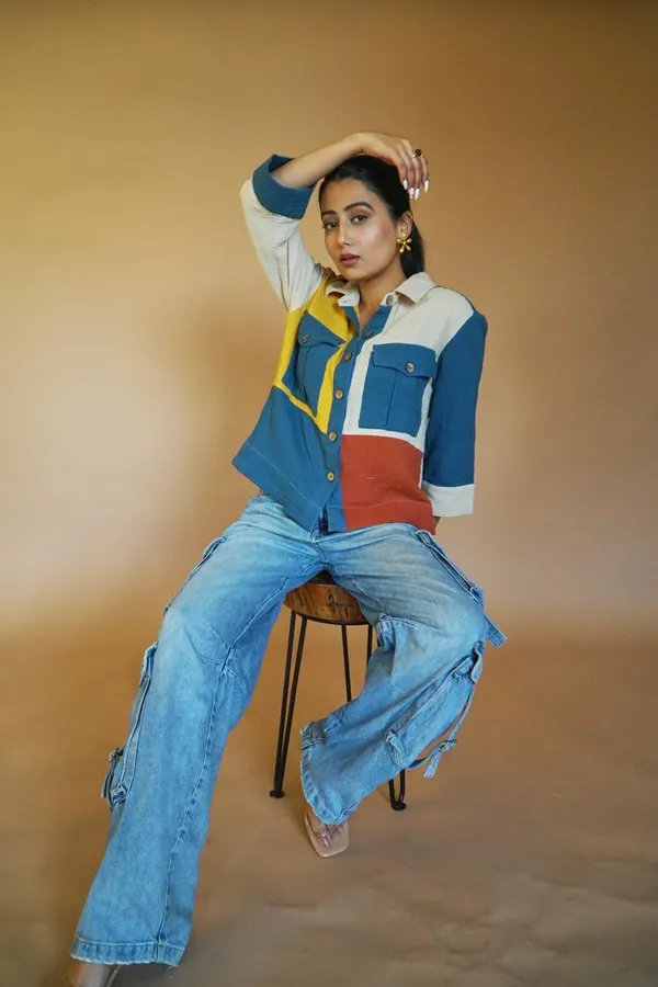 Urban_Color_Block_Cotton_Shirt_For_Women