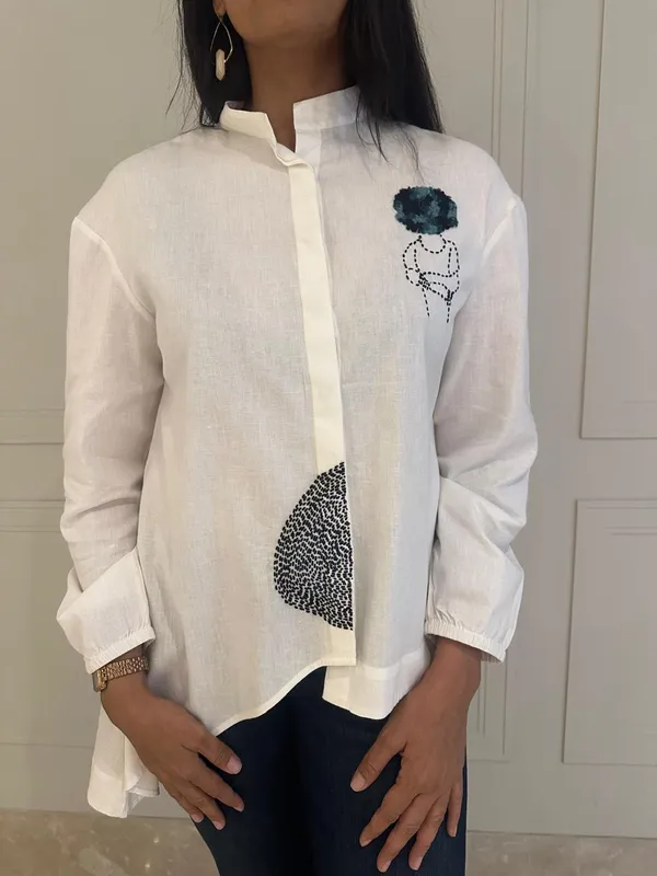 Pearl_White_Cotton_Shirt_For_Women