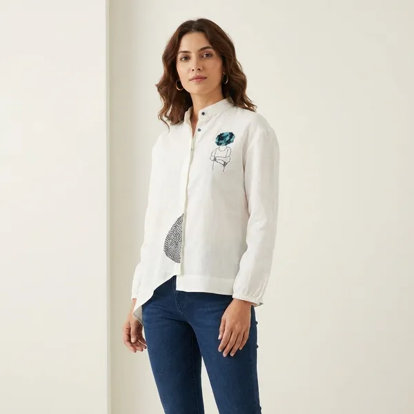Pearl_White_Cotton_Shirt_For_Women