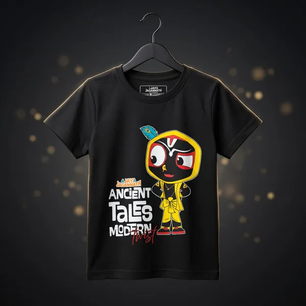 Jay_Jagannath_Kids_"Ancient_Tales_Modern_Twist"_Black_T-Shirt