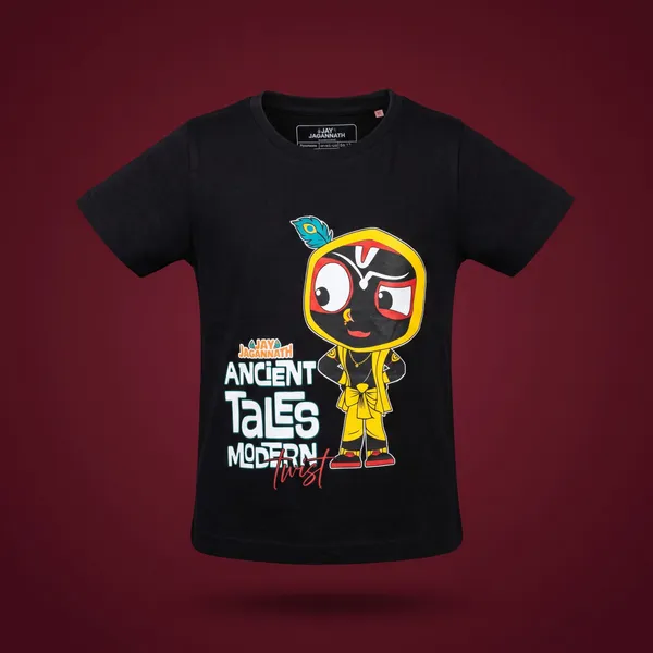 Jay_Jagannath_Kids_"Ancient_Tales_Modern_Twist"_Black_T-Shirt