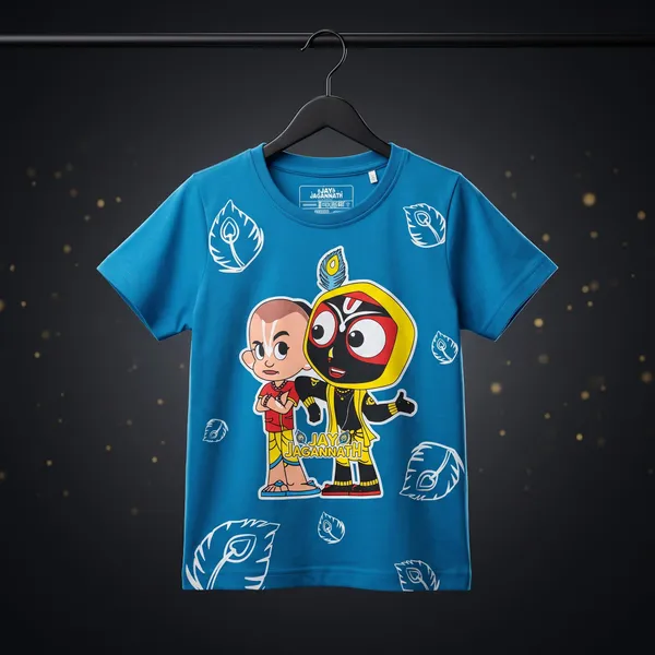 Jay_Jagannath_Kids_"Best_Friends"_Ocen_Blue_T-Shirt