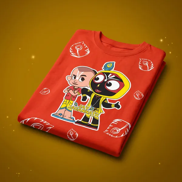 Jay_Jagannath_Kids_"Best_Friends"_Orange_T-Shirt