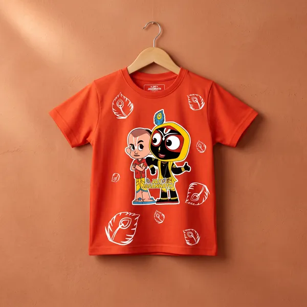 Jay_Jagannath_Kids_"Best_Friends"_Orange_T-Shirt
