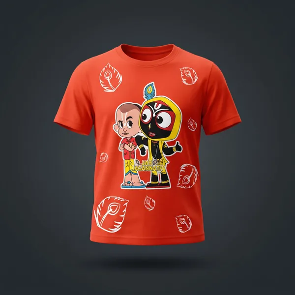 Jay_Jagannath_Kids_"Best_Friends"_Orange_T-Shirt