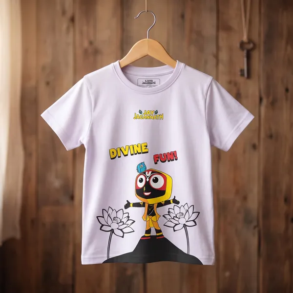Jay_Jagannath_Kids_"Divine_Fun!"_Lavender_T-Shirt